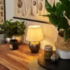 Lampes En Tissu-hofstein Lampe de table Tapona Brun foncé, Nickel mat, 1 lumière