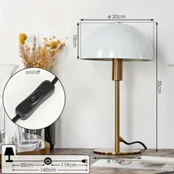 Luminaires Scandinaves-hofstein Lampe de table Tati Laiton, 1 lumière