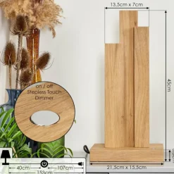 Luminaires Scandinaves-hofstein Lampe de table Tejedor LED Chrome, Écru, 1 lumière