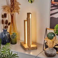 Luminaires Scandinaves-hofstein Lampe de table Tejedor LED Chrome, Écru, 1 lumière