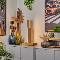 Luminaires Scandinaves-hofstein Lampe de table Tejedor LED Chrome, Écru, 2 lumières