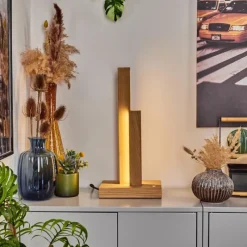 Luminaires Scandinaves-hofstein Lampe de table Tejedor LED Chrome, Écru, 2 lumières