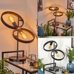 Lampes Industrielles-hofstein Lampe de table Theareabarivat Anthracite, 2 lumières