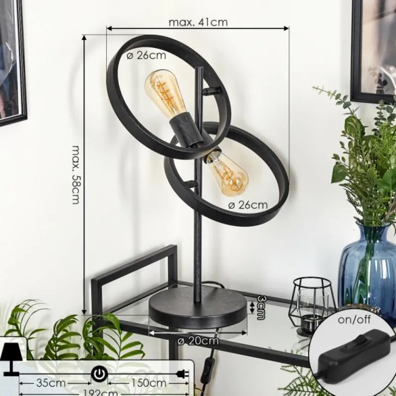 Lampes Industrielles-hofstein Lampe de table Theareabarivat Anthracite, 2 lumières
