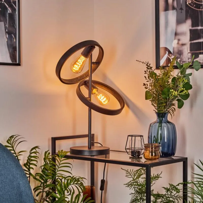 Lampes Industrielles-hofstein Lampe de table Theareabarivat Anthracite, 2 lumières