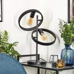 Lampes Industrielles-hofstein Lampe de table Theareabarivat Anthracite, 2 lumières