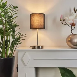 Lampes En Tissu-hofstein Lampe de table Tise Nickel mat, 1 lumière