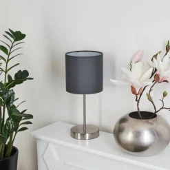 Lampes En Tissu-hofstein Lampe de table Tise Nickel mat, 1 lumière