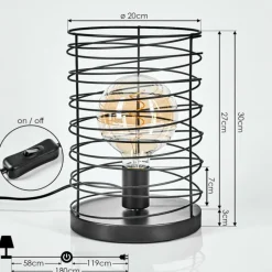 Lampes Vintages & Rétros-hofstein Lampe de table Tobuna Noir, 1 lumière