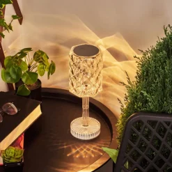 hofstein Lampe de table Toire LED Transparent, Blanc, 1 lumière* Lampes À Poser