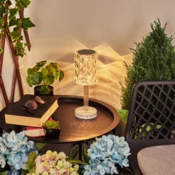 hofstein Lampe de table Toire LED Transparent, Blanc, 1 lumière* Lampes À Poser