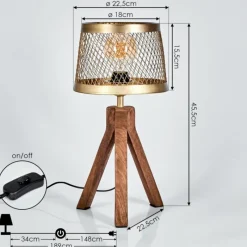 Luminaires Scandinaves-hofstein Lampe de table Tomaca Laiton, Écru, 1 lumière