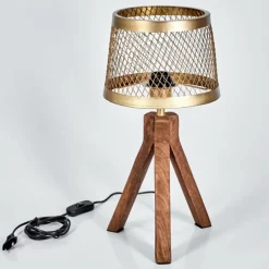 Luminaires Scandinaves-hofstein Lampe de table Tomaca Laiton, Écru, 1 lumière