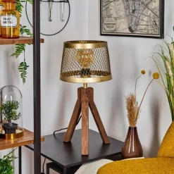 Luminaires Scandinaves-hofstein Lampe de table Tomaca Laiton, Écru, 1 lumière