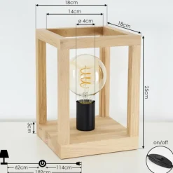 Style Boho-Chic-hofstein Lampe de table Torreglia Brun, Noir, 1 lumière