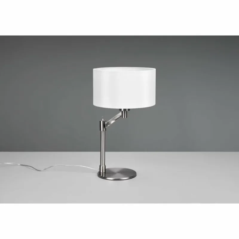 Lampes En Tissu-Luminaires Trio Lampe de table Trio Cassio Nickel mat, 1 lumière