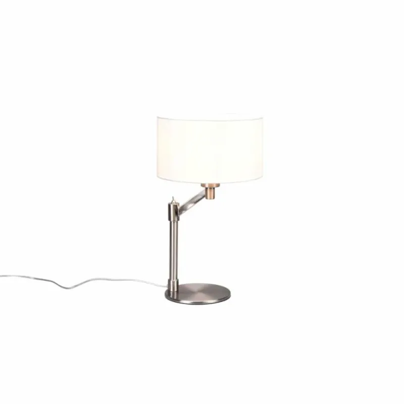 Lampes En Tissu-Luminaires Trio Lampe de table Trio Cassio Nickel mat, 1 lumière