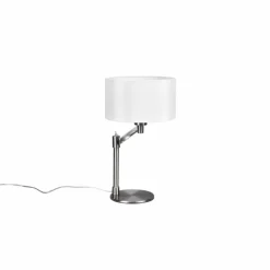 Lampes En Tissu-Luminaires Trio Lampe de table Trio Cassio Nickel mat, 1 lumière
