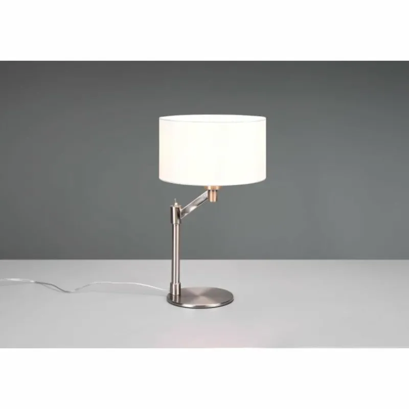Lampes En Tissu-Luminaires Trio Lampe de table Trio Cassio Nickel mat, 1 lumière