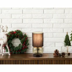 Lampes En Tissu-Luminaires Trio Lampe de table Trio ELIO Noir, 1 lumière