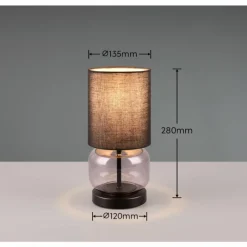 Lampes En Tissu-Luminaires Trio Lampe de table Trio ELIO Noir, 1 lumière