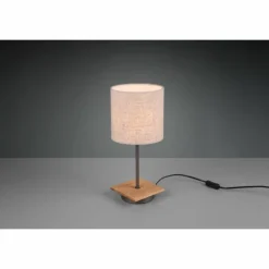 Lampes En Tissu-Luminaires Trio Lampe de table Trio Elmau Brun foncé, Nickel mat, 1 lumière