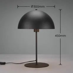 Lampes Dorées-Luminaires Trio Lampe de table Trio Nola Noir, 1 lumière