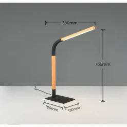 Luminaires Trio Lampe de table Trio NORRIS LED Noir, 1 lumière* Éclairage Led