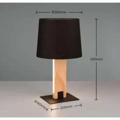 Lampes En Tissu-Luminaires Trio Lampe de table Trio RAHUL Noir, 2 lumières