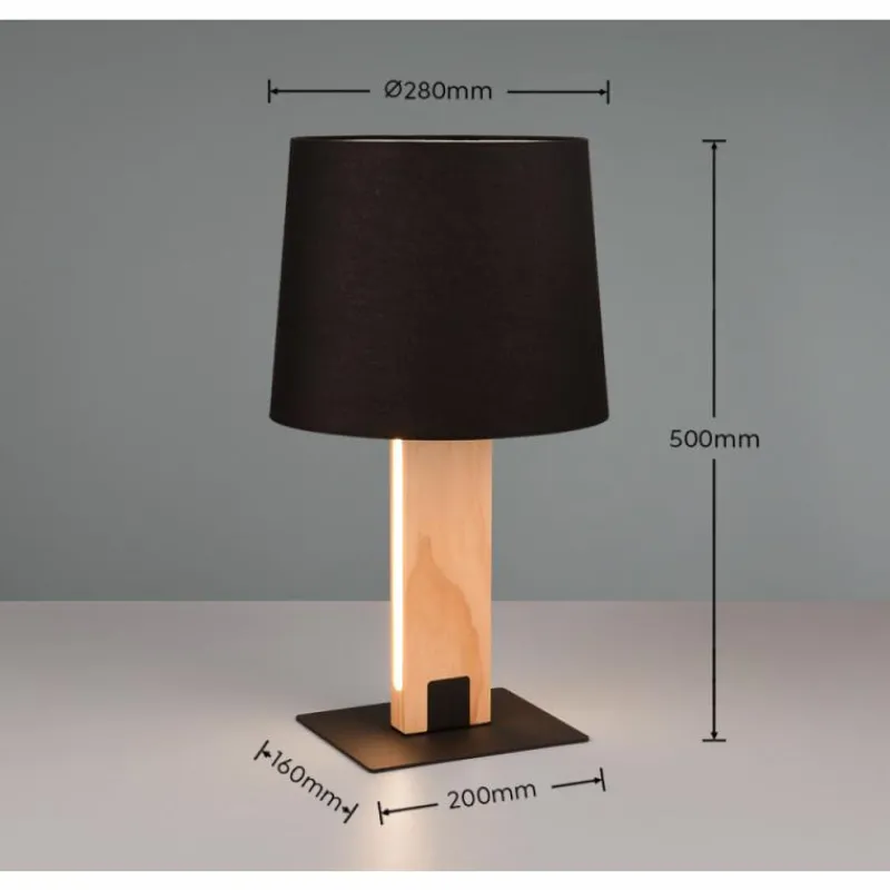 Lampes En Tissu-Luminaires Trio Lampe de table Trio RAHUL Noir, 2 lumières