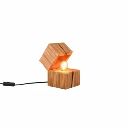 Lampes En Bois-Luminaires Trio Lampe de table Trio TREASURE LED Bois clair, 1 lumière