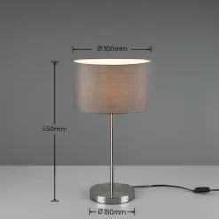 Lampes En Tissu-Luminaires Trio Lampe de table Trio-Leuchten Hotel Nickel mat, 1 lumière