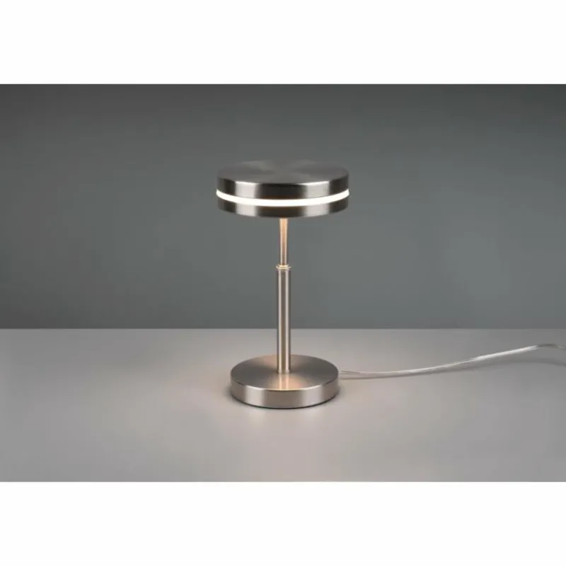 Luminaires Trio Lampe de table Trio-Leuchten Franklin LED Nickel mat, 1 lumière* Lampes À Poser