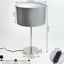 Lampes En Tissu-hofstein Lampe de table Tveid Nickel mat, 1 lumière