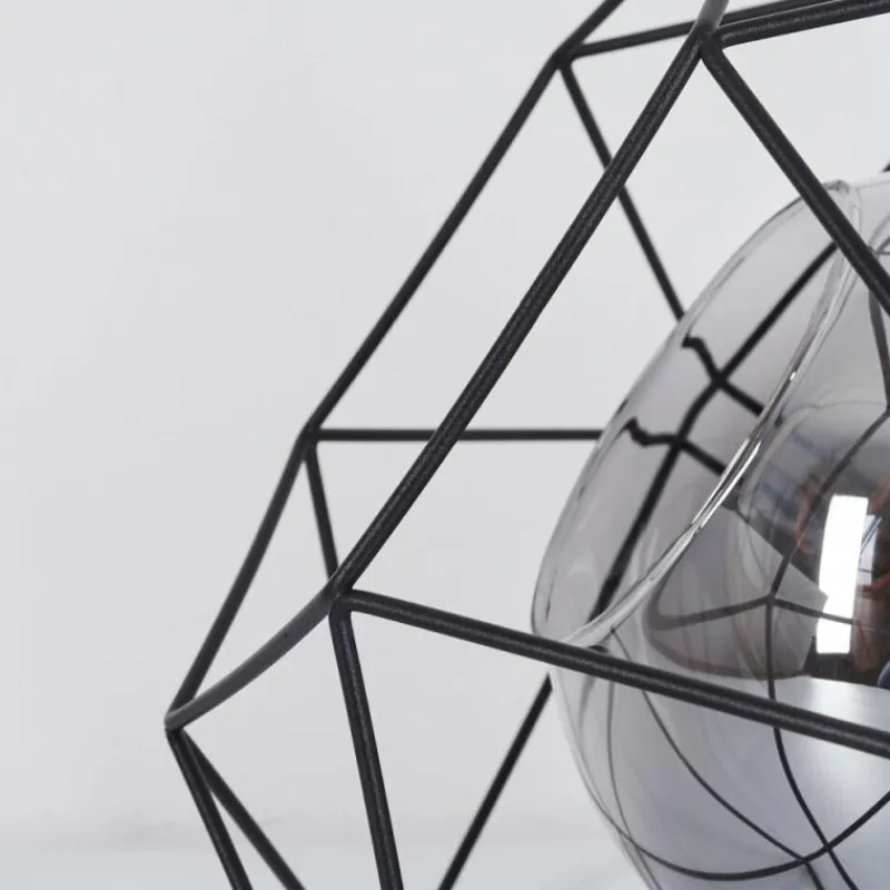 Suspension Verre Fumé-hofstein Lampe de table Uarau Noir, 1 lumière