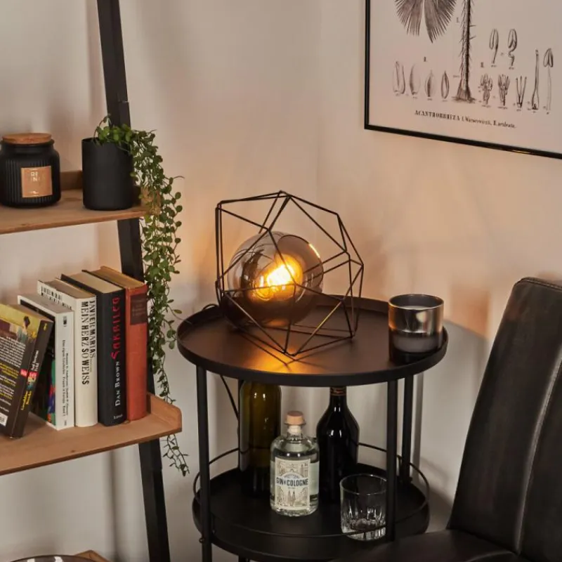 Suspension Verre Fumé-hofstein Lampe de table Uarau Noir, 1 lumière