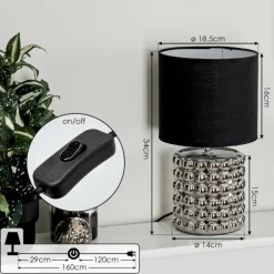 Lampes En Tissu-hofstein Lampe de table Varam Chrome, 1 lumière