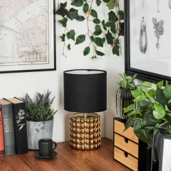 Lampes En Tissu-hofstein Lampe de table Varam Or, 1 lumière