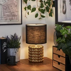 Lampes En Tissu-hofstein Lampe de table Varam Or, 1 lumière