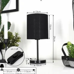 Lampes En Tissu-hofstein Lampe de table Varmo Noir, 1 lumière