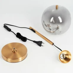 Suspension Verre Fumé-hofstein Lampe de table Verbania Laiton, 1 lumière