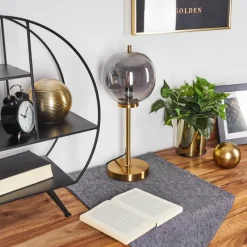 Suspension Verre Fumé-hofstein Lampe de table Verbania Laiton, 1 lumière