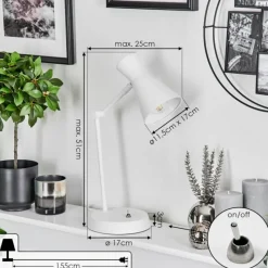 Luminaires Scandinaves-hofstein Lampe de table Vijes Blanc, 1 lumière