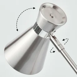 Luminaires Scandinaves-hofstein Lampe de table Vijes Chrome, Nickel mat, 1 lumière