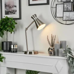 Luminaires Scandinaves-hofstein Lampe de table Vijes Chrome, Nickel mat, 1 lumière