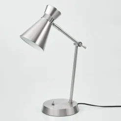 Luminaires Scandinaves-hofstein Lampe de table Vijes Chrome, Nickel mat, 1 lumière