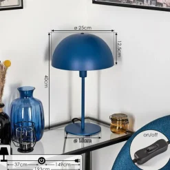 Lampes Dorées-hofstein Lampe de table Vivian Bleu, 1 lumière