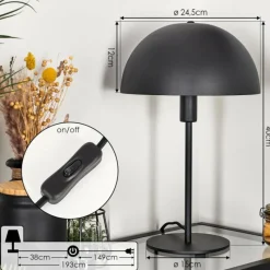 Luminaires Scandinaves-hofstein Lampe de table Vivian Noir, 1 lumière