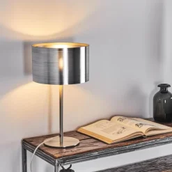 hofstein Lampe de table Volos Nickel mat, 1 lumière* Lampes À Poser