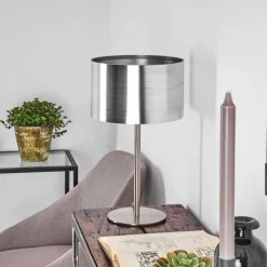 hofstein Lampe de table Volos Nickel mat, 1 lumière* Lampes À Poser